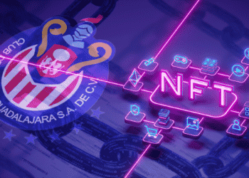 Chivas de Guadalajara ya lanzó su colección de NFT y tiene otros proyectos con blockchains a futuro. Composición por CriptoNoticias. Chaosamran_Studio/ stock.adobe.com; Chivas Guadalajara / twitter.com;  denisismagilov/ stock.adobe.com