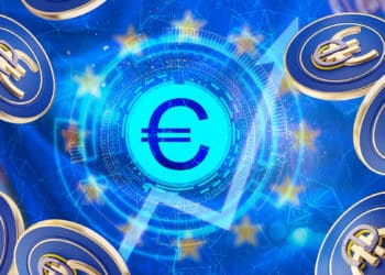 Además del dólar, el euro también se afianza como activo subyacente a las stablecoins. Composición por CriptoNoticias. wetzkaz/ stock.adobe.com; Who is Danny/ stock.adobe.com; Creativa Images/ stock.adobe.com