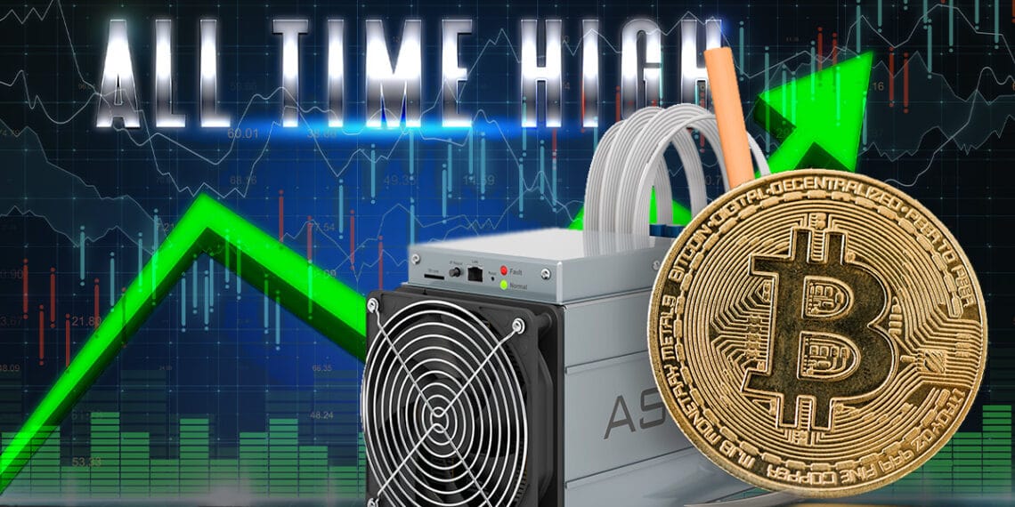 hashrate de bitcoin alcanza nuevo máximo histórico