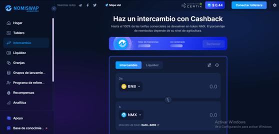 Nomiswap DEX,criptomonedas del exchange