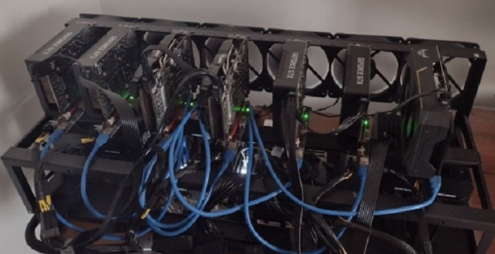 GPU cryptocurrency mining rig