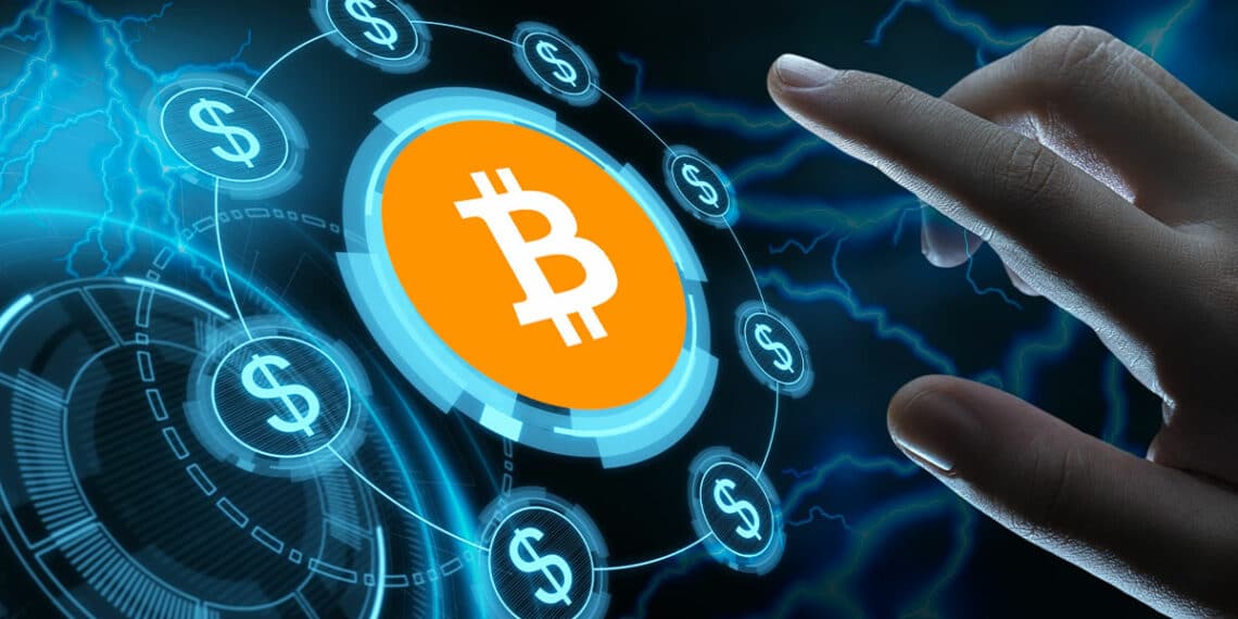 Bitcoin con signo de dólares representando stablesats