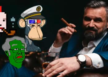 Millonario junto a un NFT BAYC rarepepe y cryptopunk