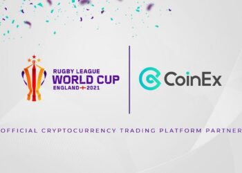 Logos de CoinEx y de la liga de Rugby