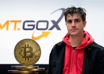 Franco Amati con logo ed Mt.Gox y Bitcoin.