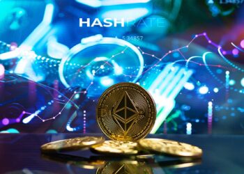 moneda de ethereum classic con mineros y red digital en el fondo indicando aumento en el hashrate