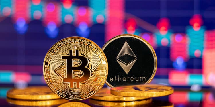 Bitcoin y Ethereum en el mercado bajista.