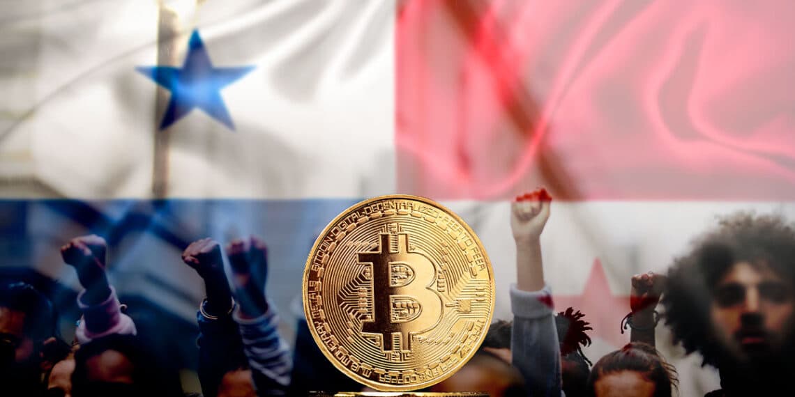 Protesta en Panamá junto a Bitcoin.