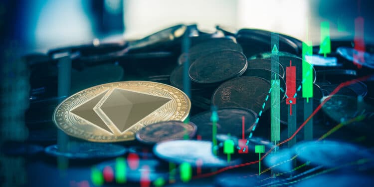 Ethereum junto un gráfico de mercados.