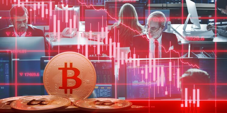 Bitcoin junto a unos traders.