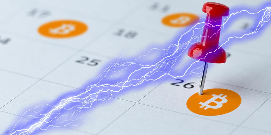 Calendario con pagos de BTC programados a través de Lightning Network