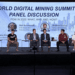 De izquierda a derecha: Lucien Chen, Josh Swihart, Steve Kinart, Matthew Durnya, Le Xie, Xmei Lin y Bob Summerwill. Fuente: World Digital Mining Summit