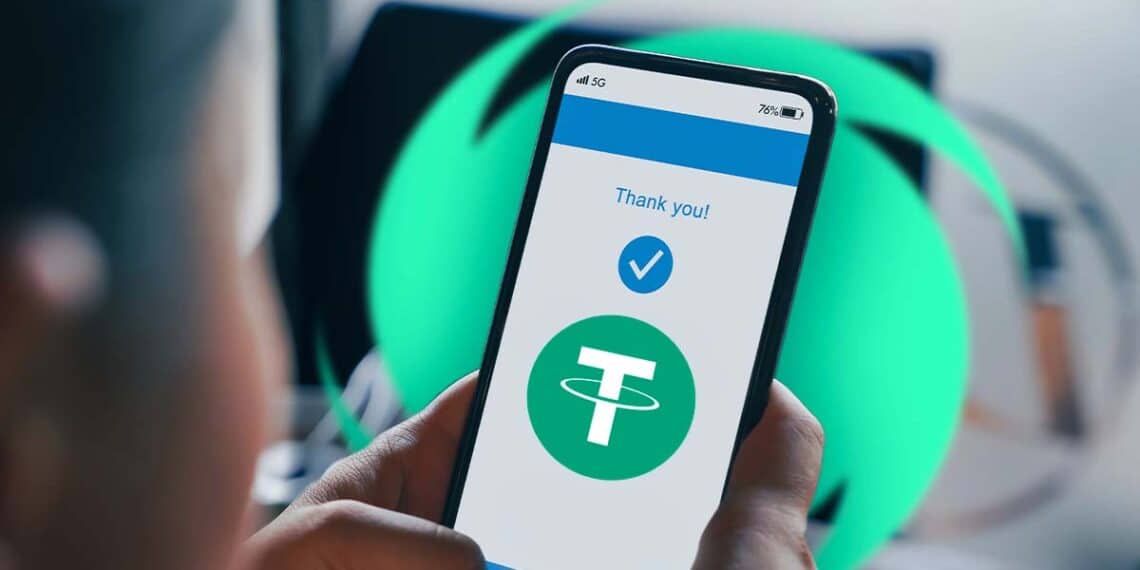 Celular en donde se realizó una transferencia con Tether de Tornado Cash.