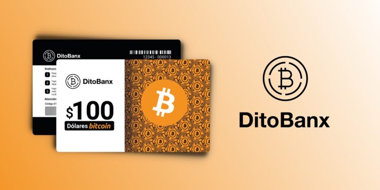 Un par de tarjetas de debito junto al logo de DitBanx
