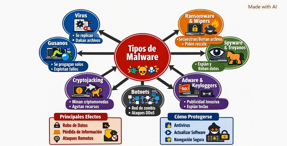 Diagrama de tipos de malware