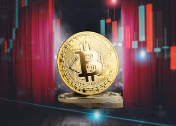 Bitcoin en un escenario.