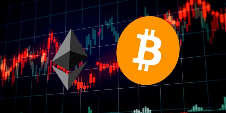 Los traders perdieron con la caída de las criptomonedas, mientras esperaban una nueva subida de precio. Composición por CriptoNoticias. Fuente: Who is Danny / adobe.stock.com ; Bitcoin, Ethereum / cryptologos.cc