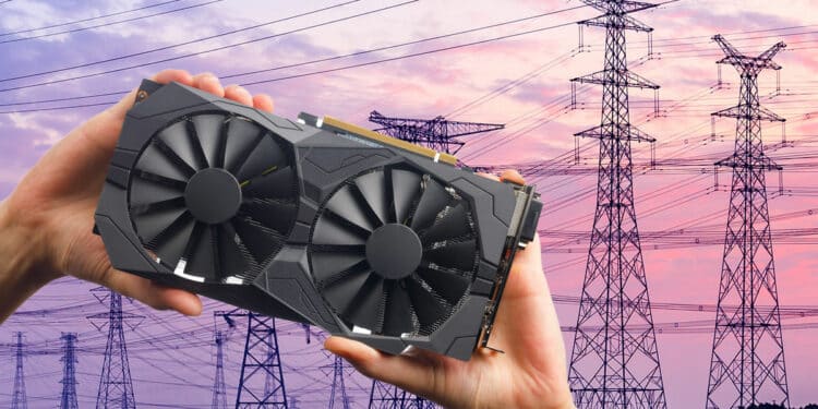 GPU con torres de electricidad al fondo.