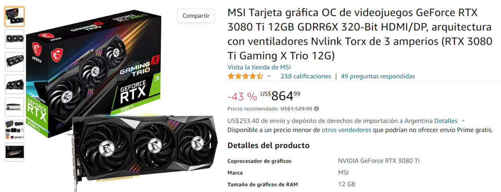 Tarjetas GPU para minar Ethereum en Amazon