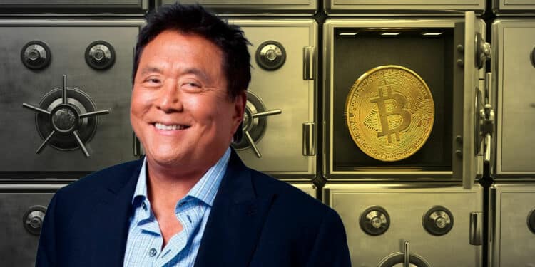 Robert Kiyosaki con cajas fuerte con bitcoin