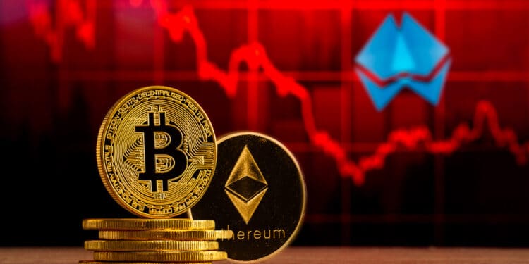 Bitcoin y ethereum en el mercado bajista acompañados del merge.