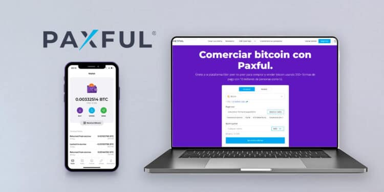 casa de cambio de criptomonedas paxful en computadora y teléfono móvil