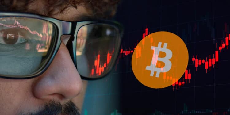 Trader junto a bitcoin.