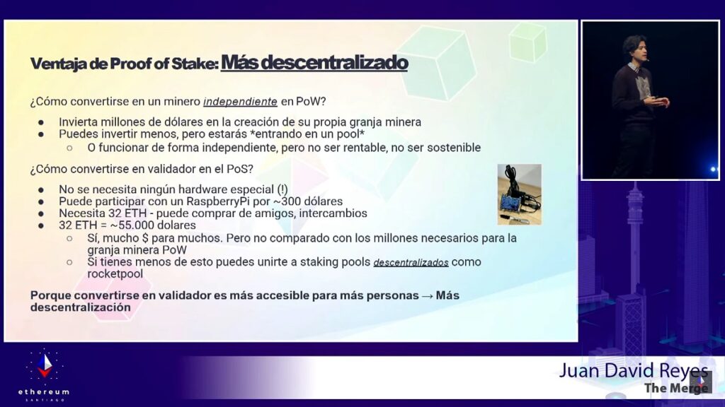 ventajas de Proof of stake señaladas por el desarrollador de ethereum Juan David Reyes