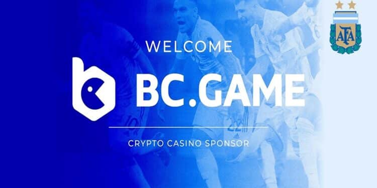 Logo del cripto casino BC.GAME y de la Asociación del Fútbol Argentino AFA.