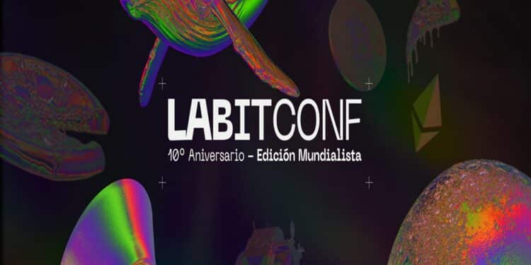 Pancarta promocional de LABITCONF en Argentina.