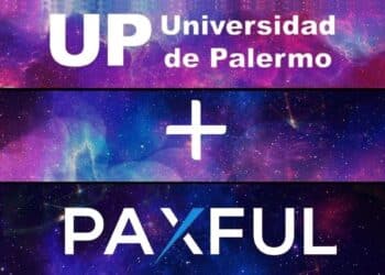 Logos de la Universidad de Palermo y del exchange Paxful.