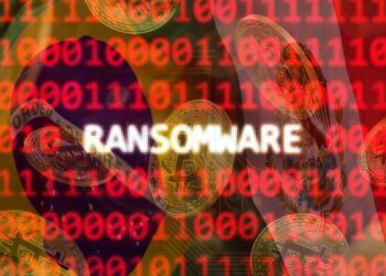 codigo de ransomware con monedas de bitcoin cayendo y banderas de brasil y méxico en el fondo