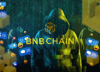 logo de BNB Chain junto a reacciones en redes sobre hackers co código y bloques superpuestos