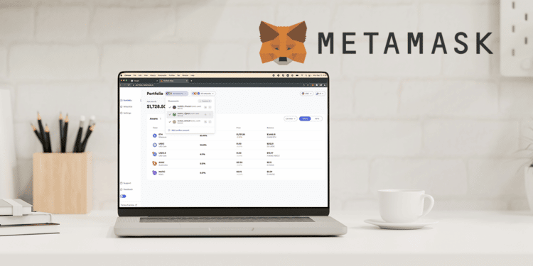 Portafolio de Metamask junto a su logo.