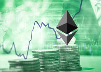 Ethereum sobre unas monedas.