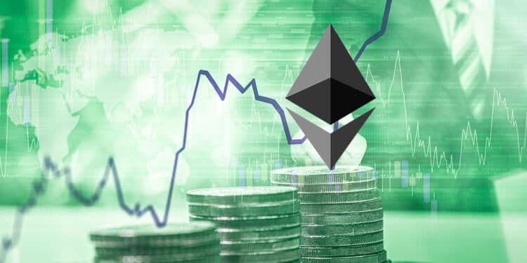 Ethereum sobre unas monedas.