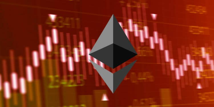 Ethereum junto a gráfico rojo.