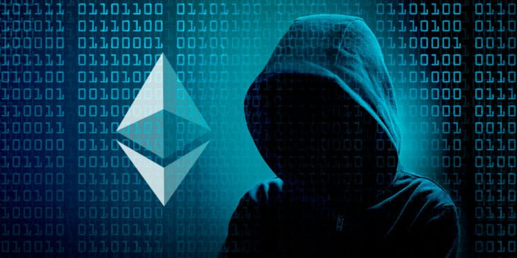 Hacker junto a ethereum.