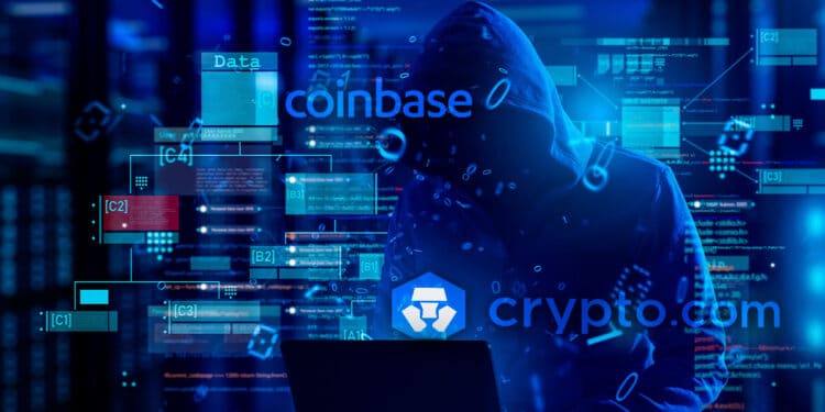 Hacker enviando malware a Coinbase y Crypto.com.