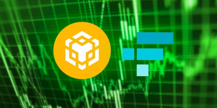 BNB y FTT en gráfico de mercado.