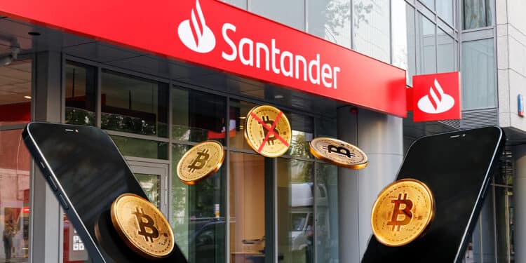 Banco Santander junto a exchange de bitcoin.