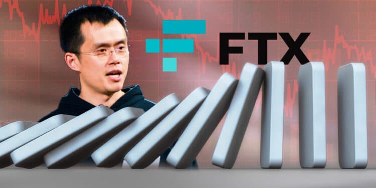 CZ y logo de FTZ con gráfico rojo y línea de dominó en caída