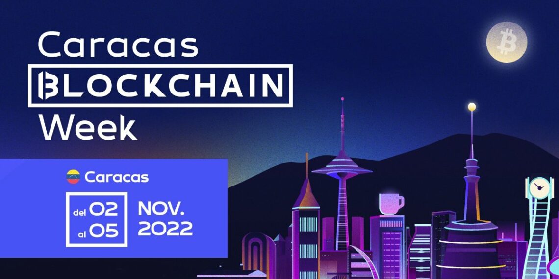 Pancarta promocional del Evento Caracas Blockchain Week