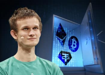 Vitalik Buterin junto a reserva de ethereum, bitcoin y tether.