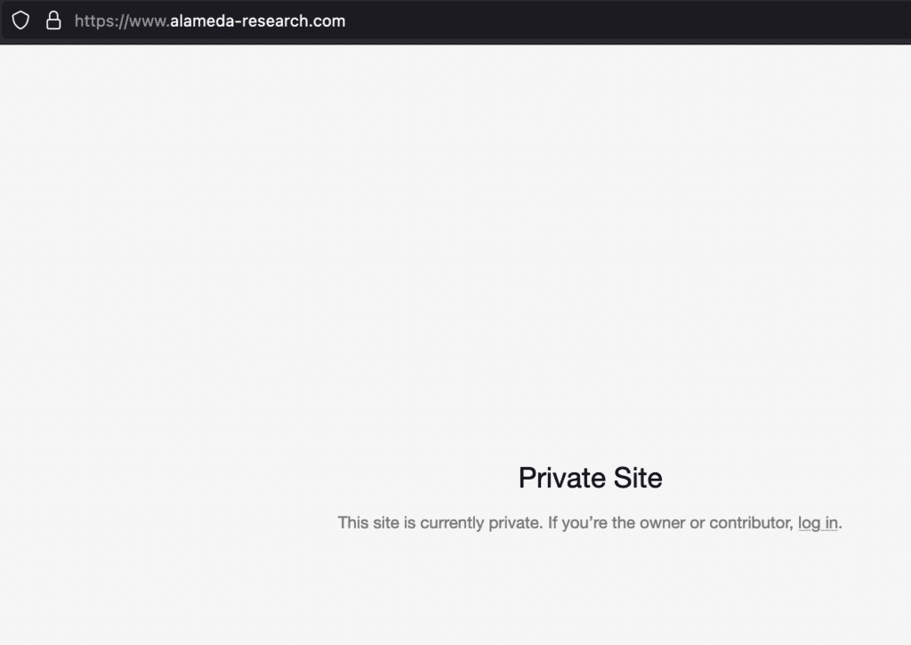 Sitio web de Alameda Research.