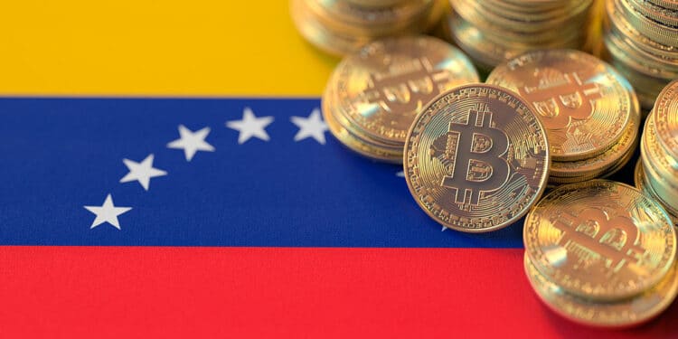 Bandera de venezuela y bitcoins