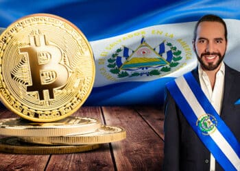 Bukele con BTC y bandera de El Salvador - comprar 1 BTC