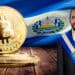 Bukele con BTC y bandera de El Salvador - comprar 1 BTC