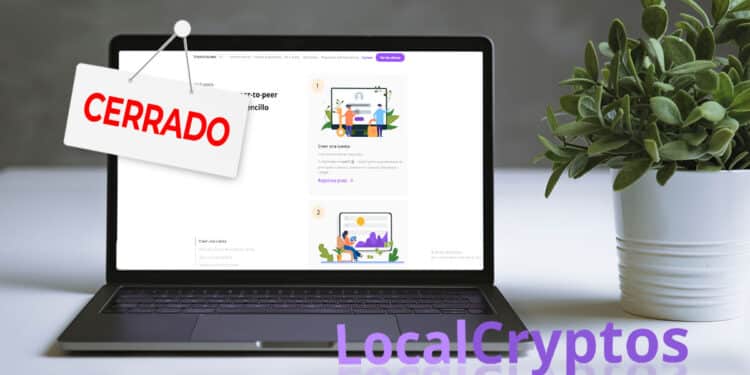 Exchange Localcryptos con cartel cerrado.