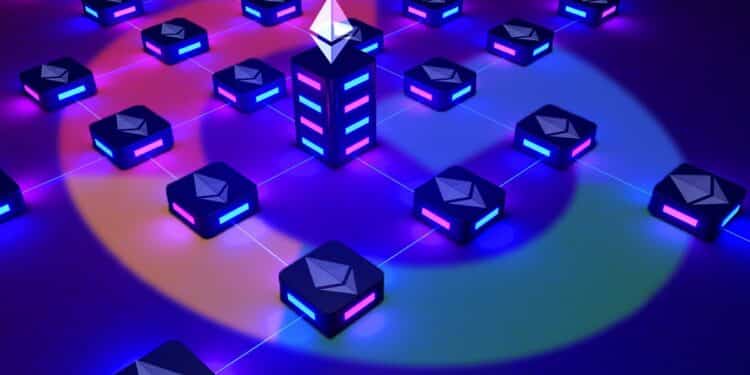 nodos de ethereum con logo de Google en el fondo